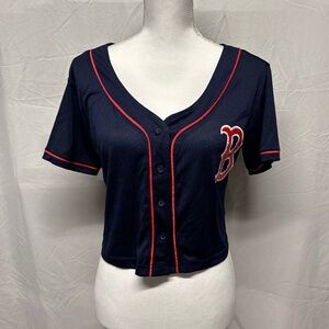 Victoria's Secret Cropped Boston Red Sox Jersey Top